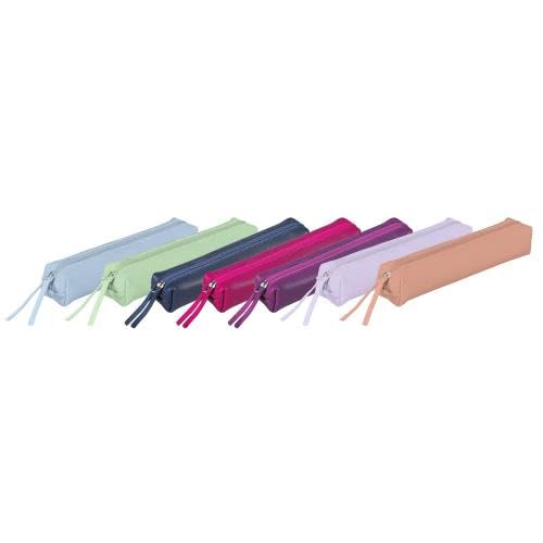 Clairefontaine - Ref 410156C - Coloured Leather Slim Pencil Case - 19.5 x 2.5 x 4cm., Made From