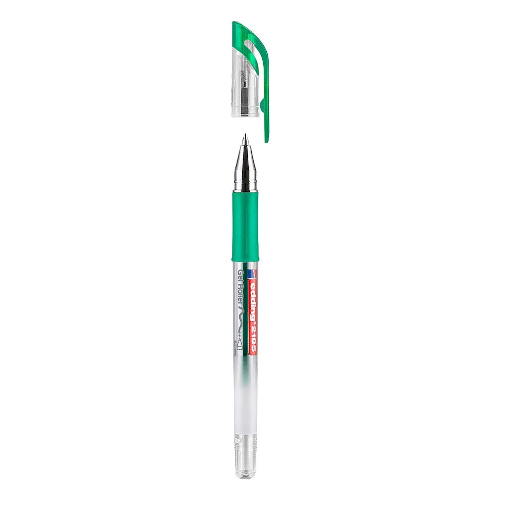 edding 2185 gel roller - green - box of 10-0.7 mm - gel pen for writing, drawing, colouring