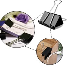 Large Black Binder Clips, 72 Pack, 1.6 Inch, Non-Standard 41mm, Black, Capacity 0.66 Inch, Metal