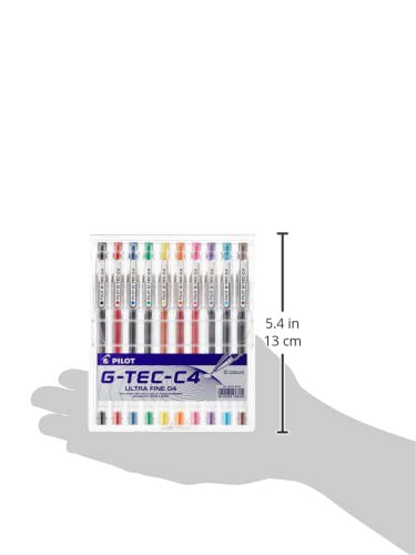 Pilot G - Tec C4 Gel Microtip Rollerball 0.4 mm - Assorted, Pack of 10