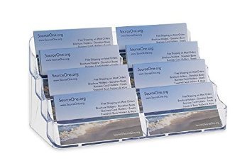 SOURCE ONE 8 Pocket Desktop Clear Acrylic Business Card Holder