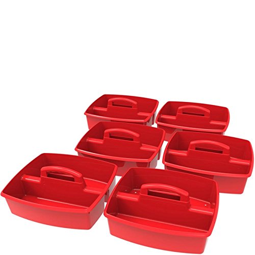 Storex Storex Large Classroom Caddy,13 x 11 x 6.575 Inches, Red, Case of 6 (00954U06C)