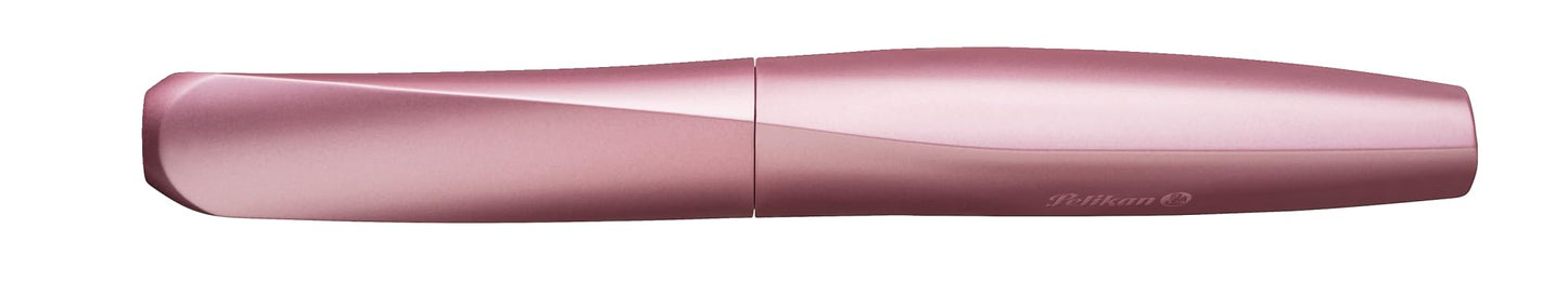 Pelikan Twist Fountain Pen with 1 Ink Cartridge, Medium Nib, Girly Rose, Boxed (806251)