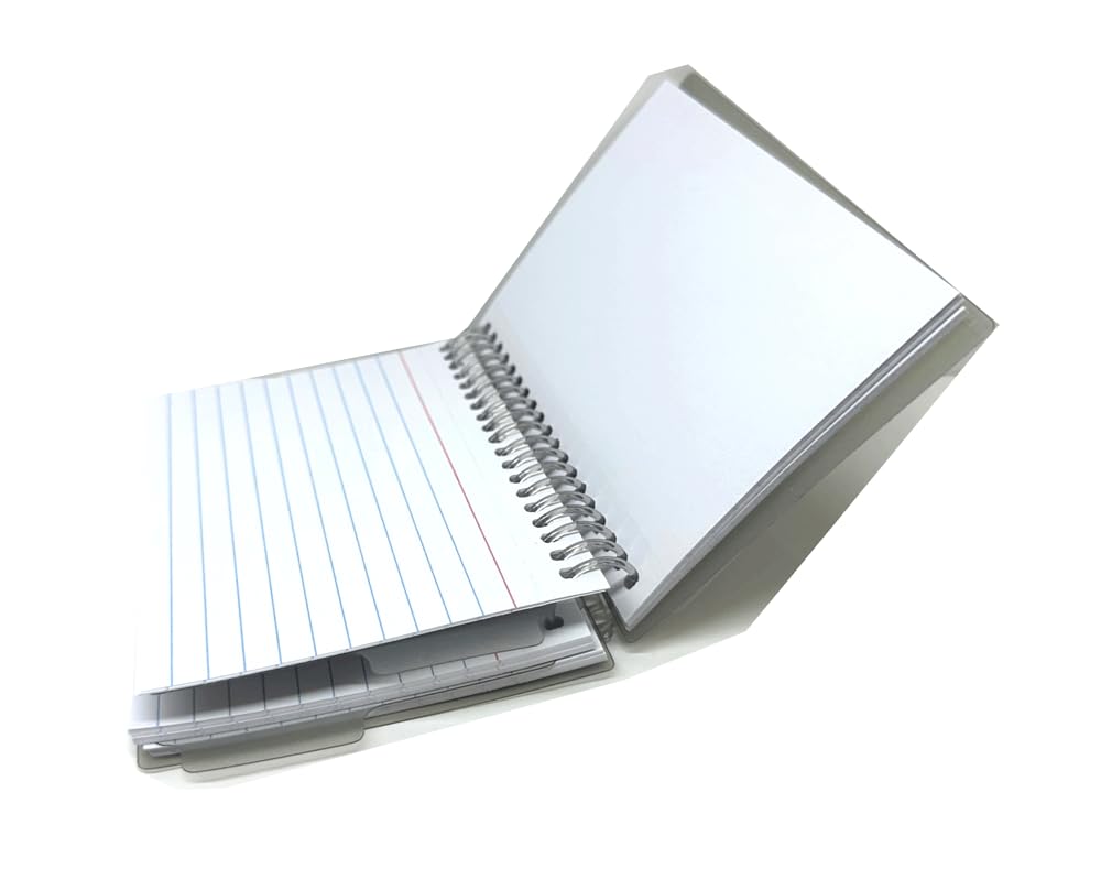 6 Pk 50 Sheets View Poly Spiral Bound 3" X 5" Ruled White Index Card With 2-Tab Divider