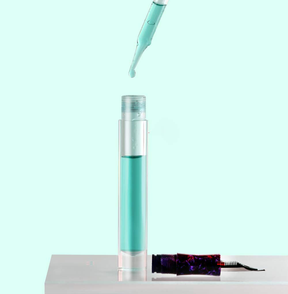Lanxivi Majohn C1 Fountain Pen Medium Nib, Clear Transparent Acrylic Resin, Mini Pocket Pen