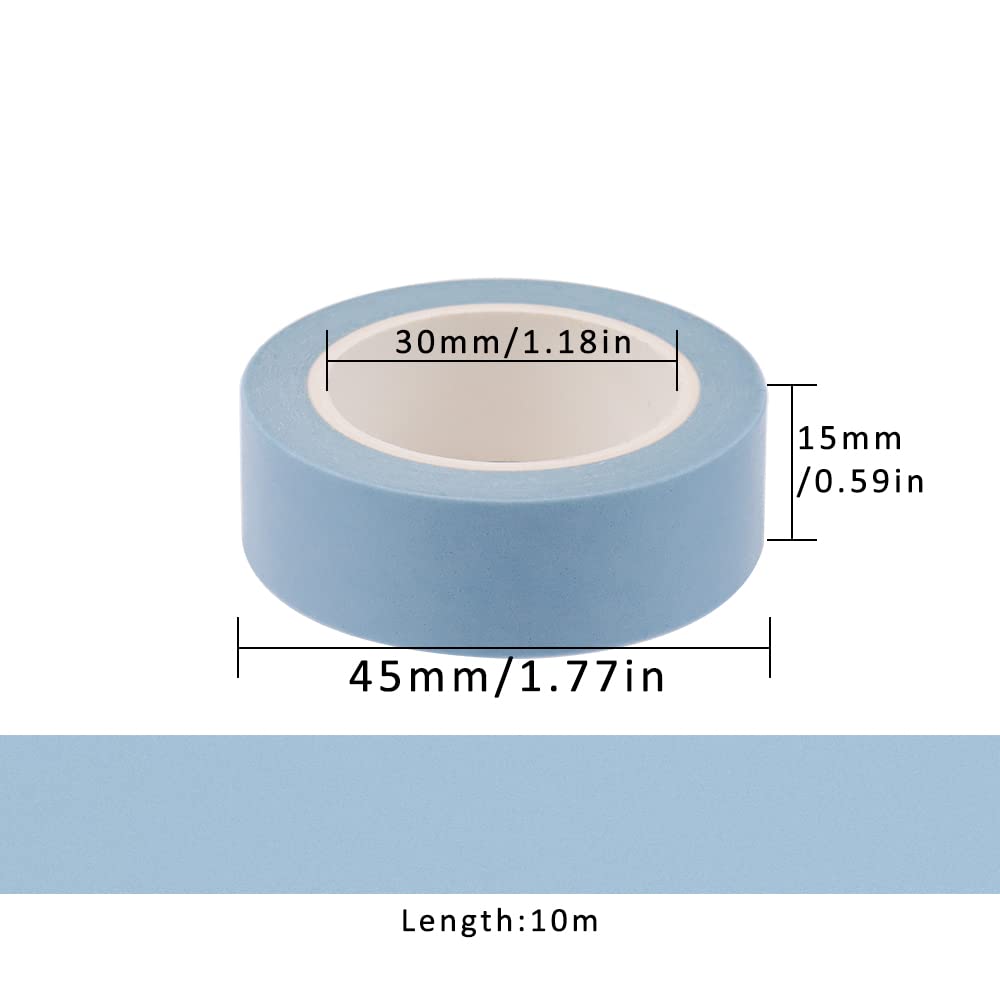 NatSumeBasics 2 Pastel Blue Washi Tapes Solid Powder Blue Masking Tape