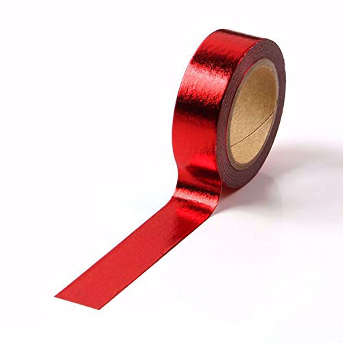 Red Foil Washi Tape Premium Metallic Self-Adhesive Masking Tape for Wall Decor, Crafts