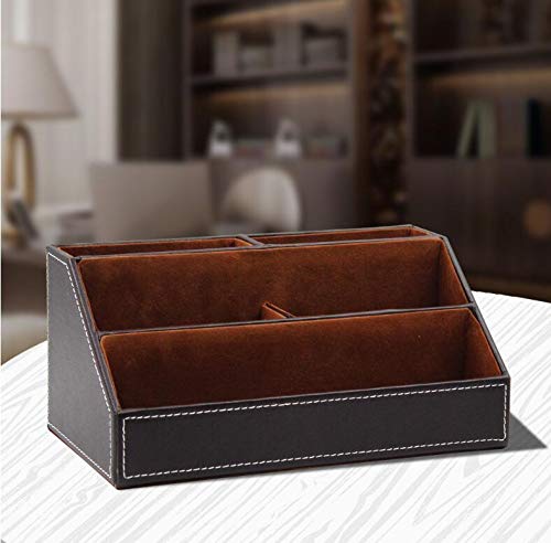 Bargain Crusader Brown PU Leather Remote Controller Holder TV Guide CD DVD Controller Organizer