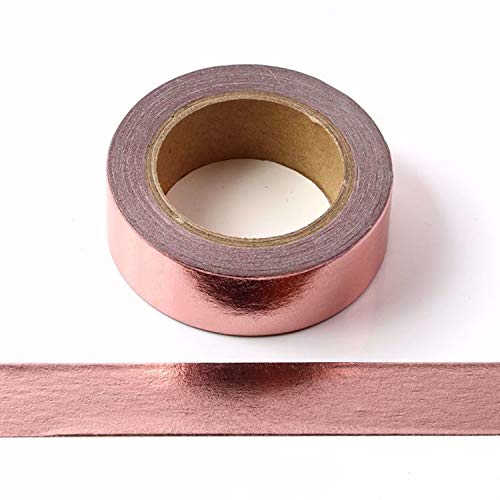 Syntego Rose Gold Foil Washi Tape 15mm x 10m - Self-Adhesive Decorative Tape; for Scrapbooking