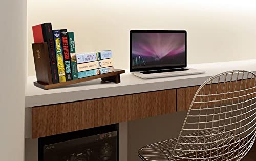 S&A WOODCRAFT Desktop Wood Bookshelf Wooden Bookend, Acacia Desk Organizer Shelf and Display Rack