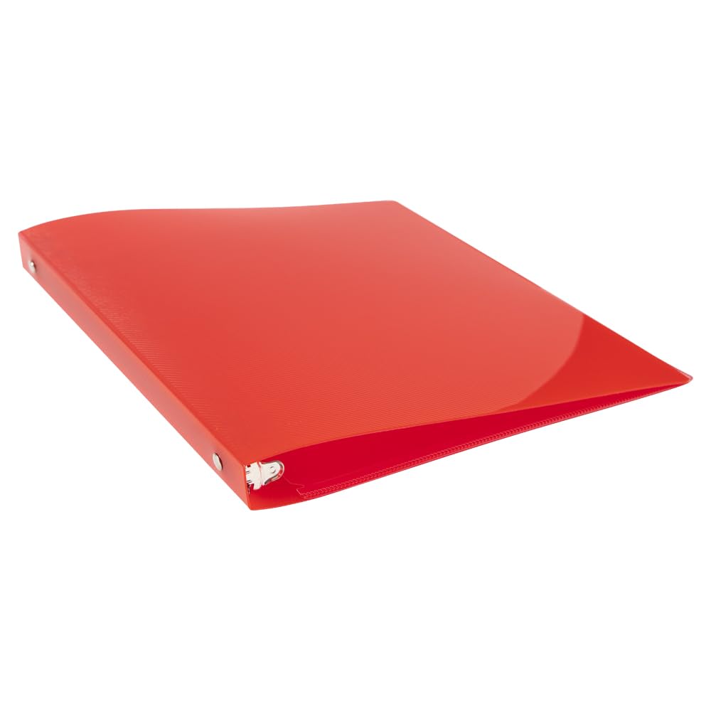 JAM PAPER Plastic 0.5 inch Binder - Red 3 Ring Binder - Sold Individually