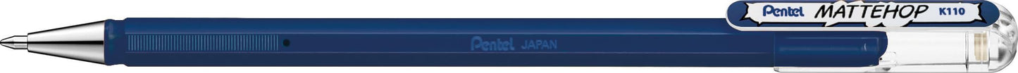 Pentel Arts Hybrid MATTEHOP Gel Roller, 1.0mm, Matte Ink, Navy Blue Ink, Box of 12 each (K110-VCA)
