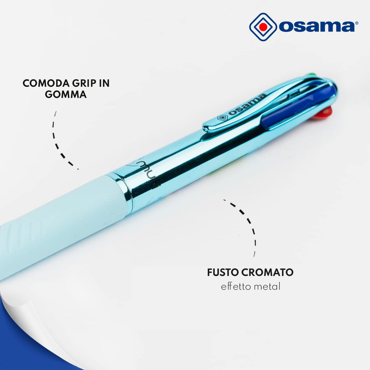 OSAMA 4 Multi - Set of Retractable Ballpoint Pens 4 Colours 4 Colours 0.1mm Ballpoint Pens with