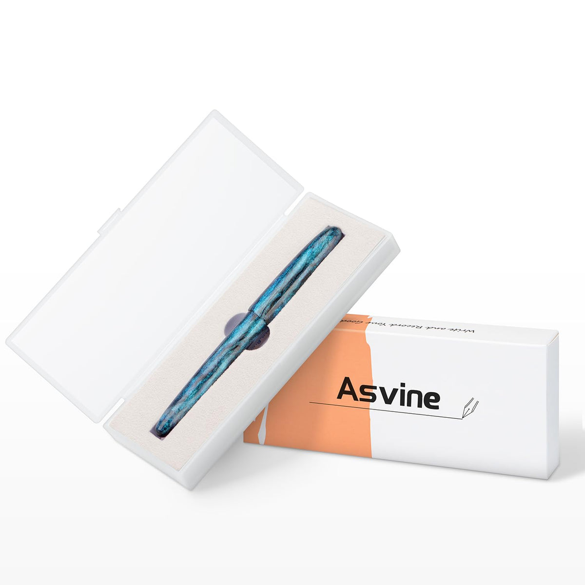 Asvine C80 Fountain Pen #8 Extra Fine Nib Large Handcraft Pen with Converter Pen Box Collection Set