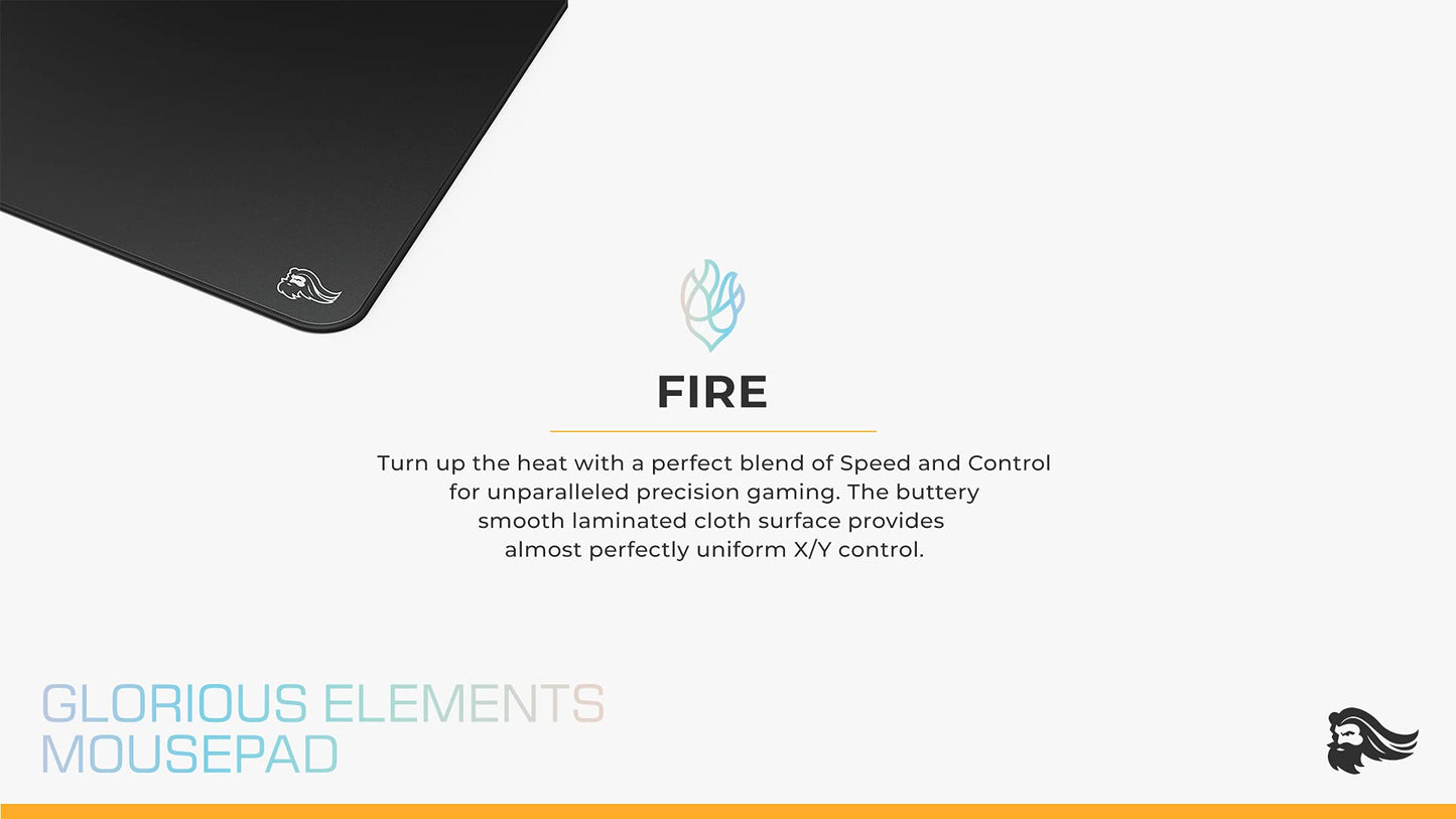 GLORIOUS Elements Gaming Mousepad - Extra Large Mouse Pad XL - Foam Core Hybrid Cloth - Gaming Desk