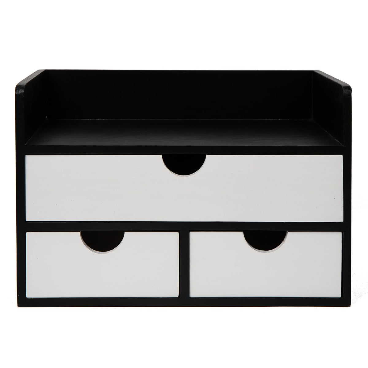 Rustic Wood Desk Organizer with Drawers,3-Drawer Desktop Storage Box