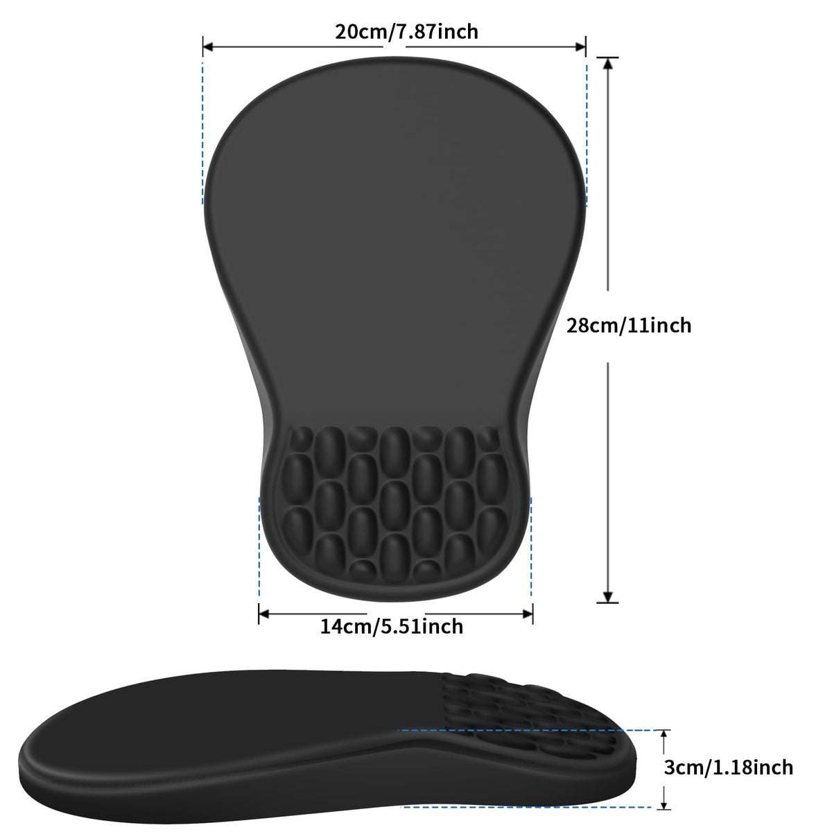YIWEI Ergonomic Mouse Pad with Wrist Rest for Carpal Tunnel Pain Relief