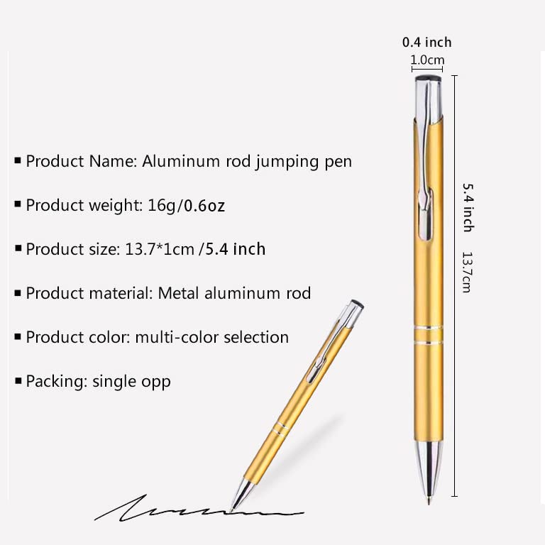 AOK 50PACK Personalized Pens Custom Black writing - Metal Name pens - Laser Engraved with Your Text
