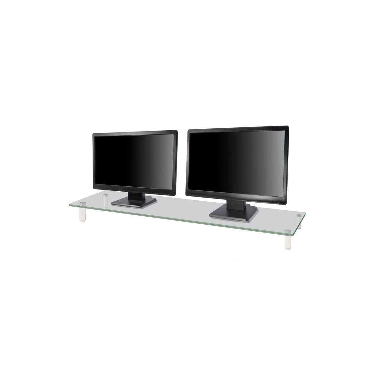 Kantek Extra-Wide Glass Monitor Riser with 8mm Tempered Glass Platform and 60-Pound Capacity, Clear