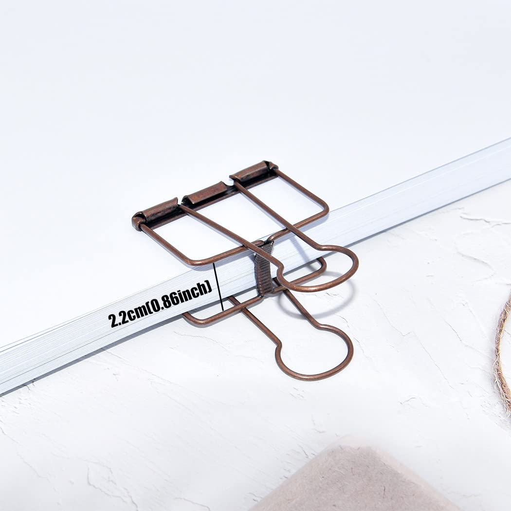 Extra Large Binder Clips 2 Inch, Big Paper Clamps Copper for Office School Supplies (15Pcs)