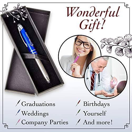 Personalized Pen, 3-in-1 Ballpoint Pen, Touch Screen Pen Stylus, & Flashlight- Customized for Men