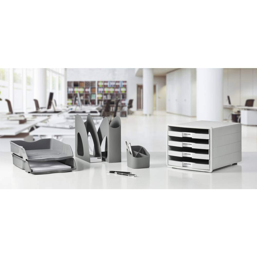 HAN 1013-11 Impuls Drawer Box DIN A4/C4 4 Open Drawers Light Grey