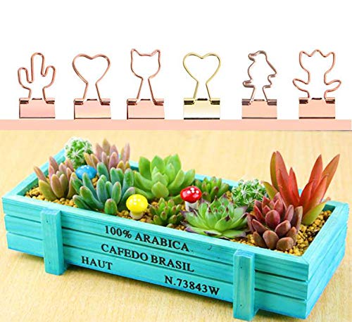 Cat Binder Clips,Rose Gold Cute Metal Binder Clips with Cat Shaped 3/4-Inch Small Office Supplies