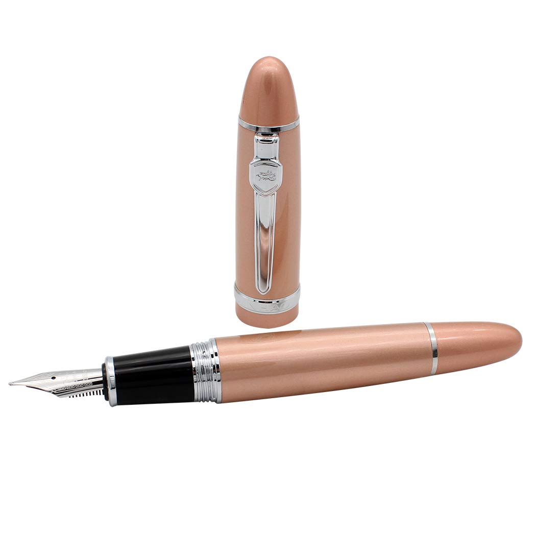 zoohot Jinhao 159 Fountain Pens Medium Nib Silver Trim Big Heavy Pen Business Signature Gift