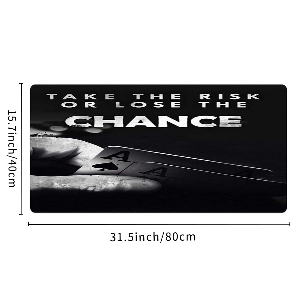 Reateforin Take The Chance Motivational Desk Mat Black,Inspirational Large Mouse Pad 31.5"x15.7"