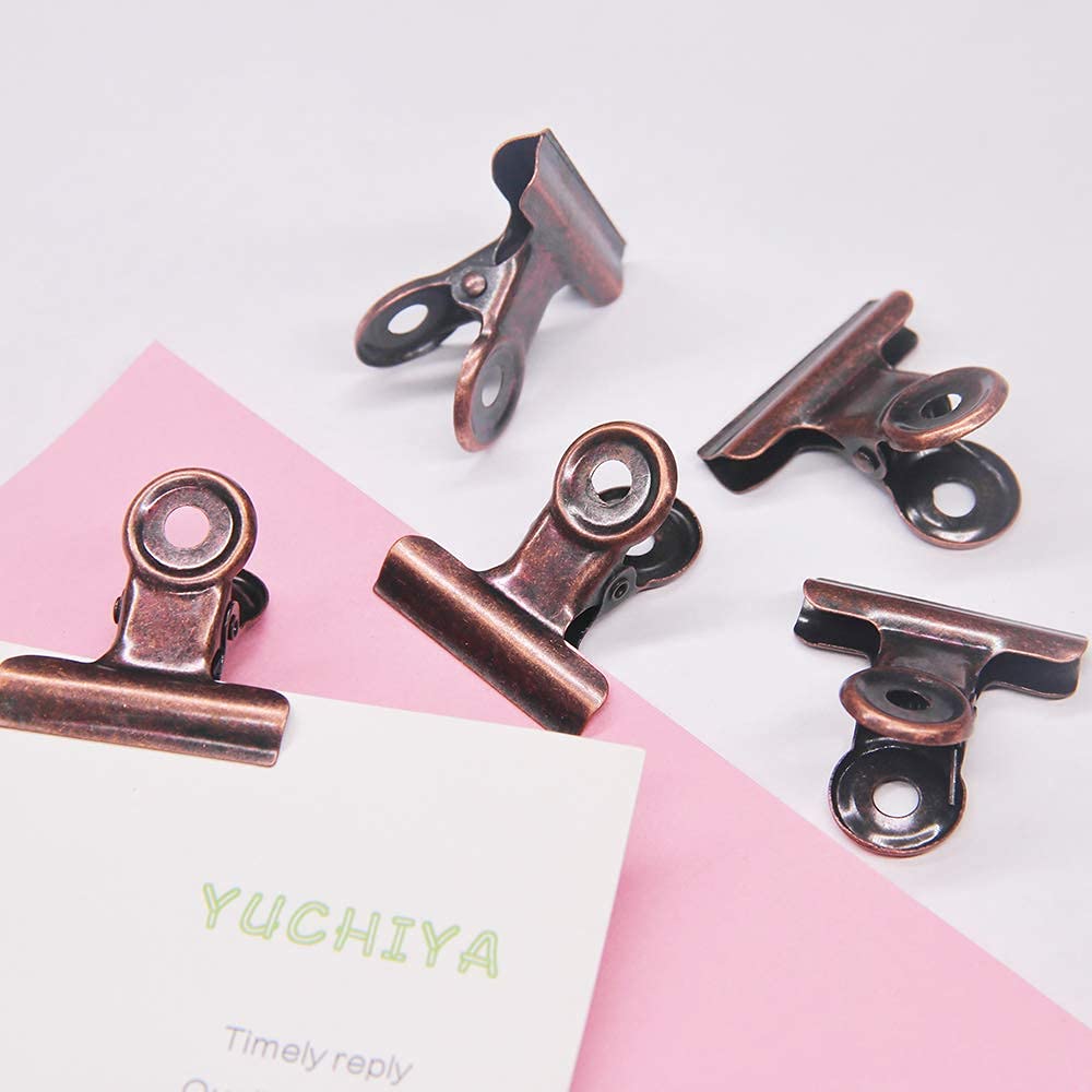 Bulldog Clips with Hole for Push-pin, Paper File Clips with Strong Spring, Small Metal Binder