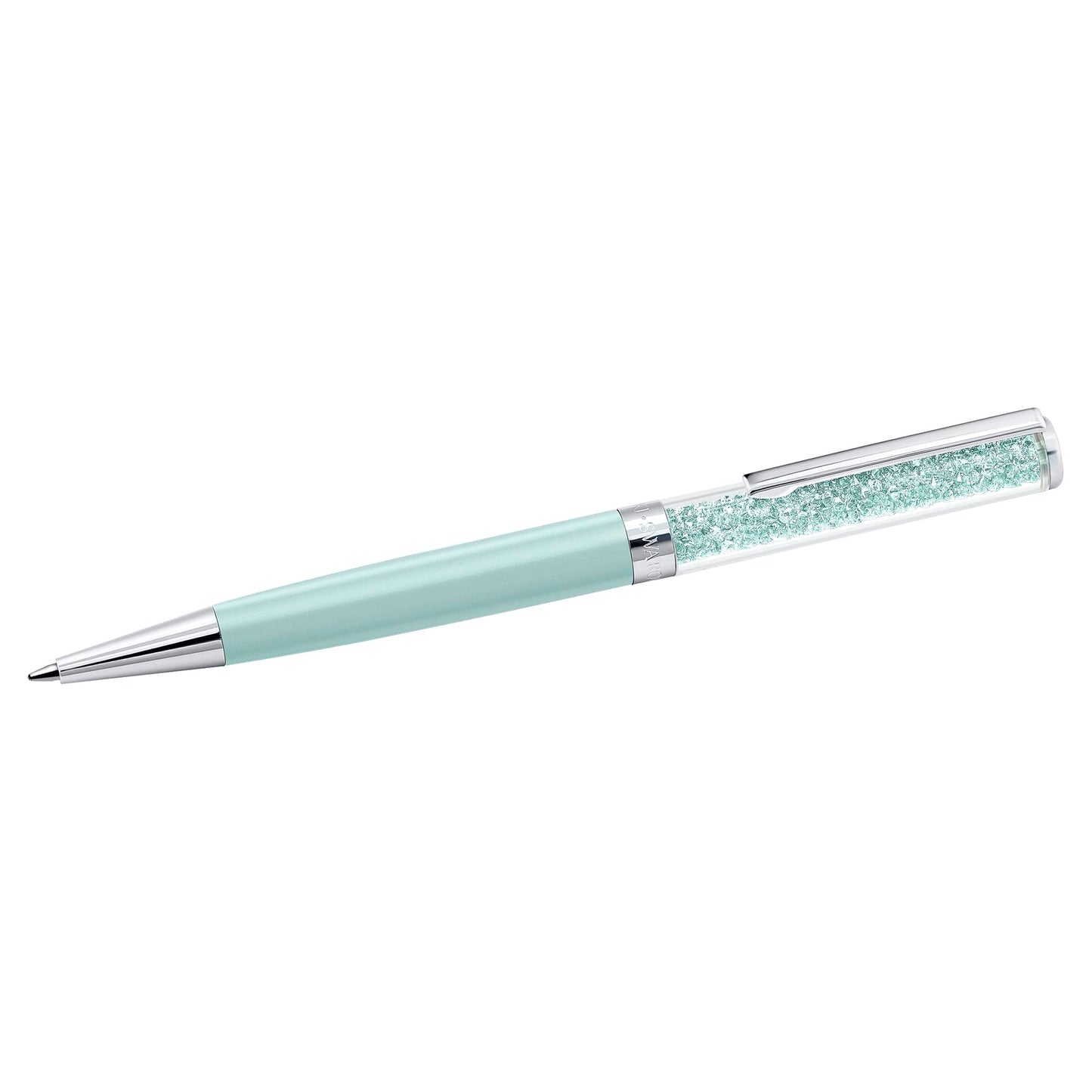 Swarovski Crystalline Ballpoint Pen, Black Ink in Mint Coloured Casing, Crystal Design, from the