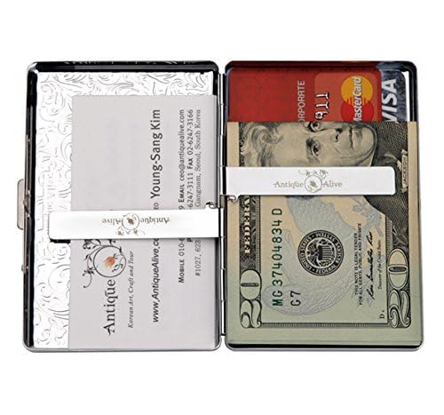 Mother of Pearl Design Extra Long 100S Super Slim King Size 16 Cigarette Engraved Metal Steel RFID