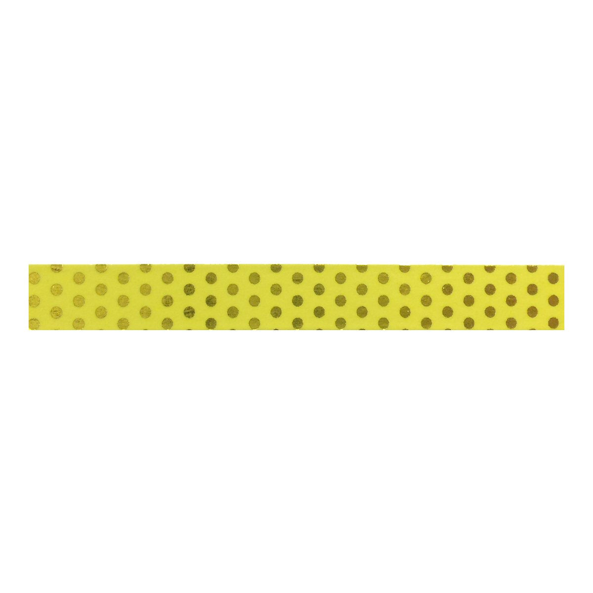 Wrapables Colorful Washi Masking Tape, Metallic Gold Dots on Yellow