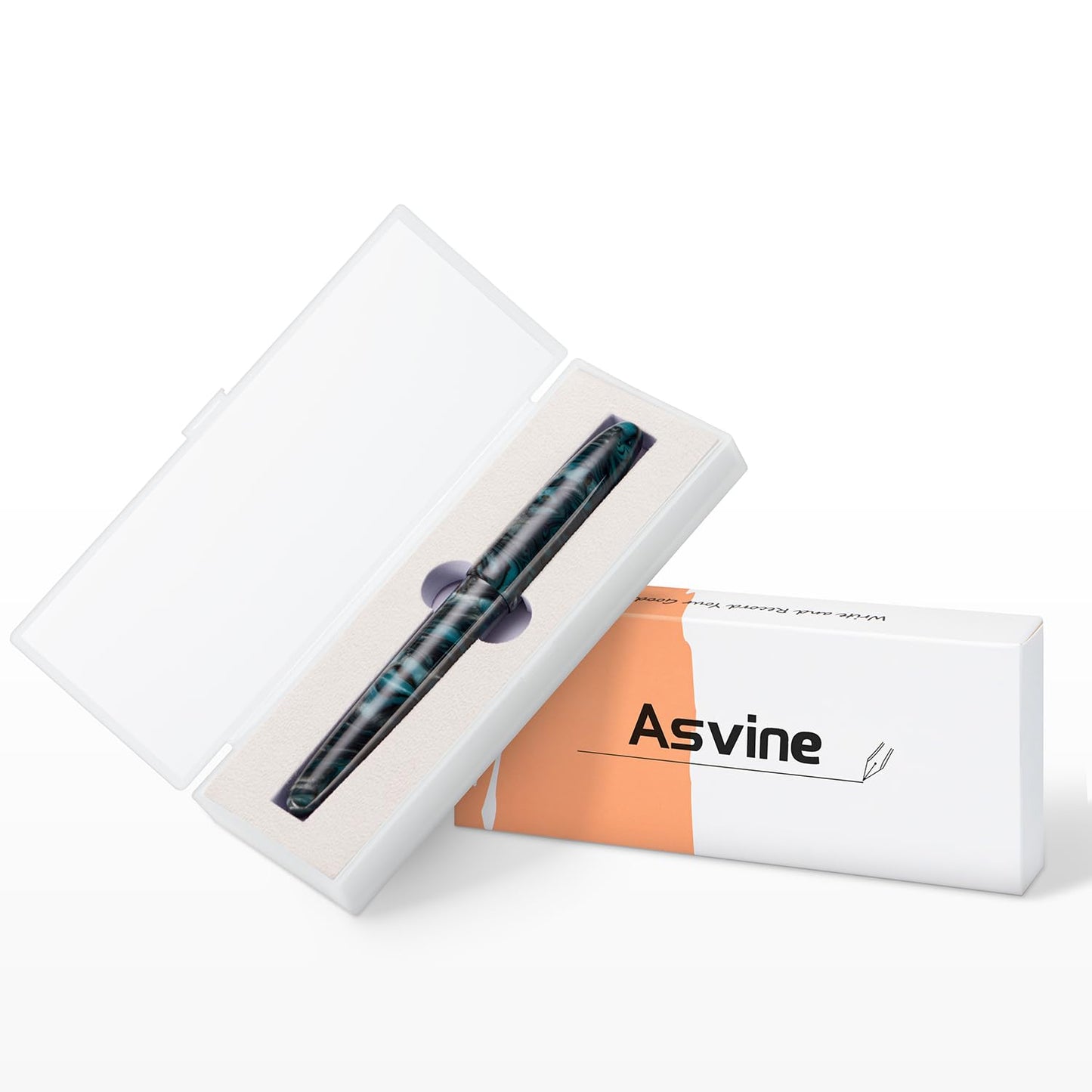 Asvine C80 Fountain Pen #8 Extra Fine Nib Large Handcraft Pen with Converter Pen Box Collection Set
