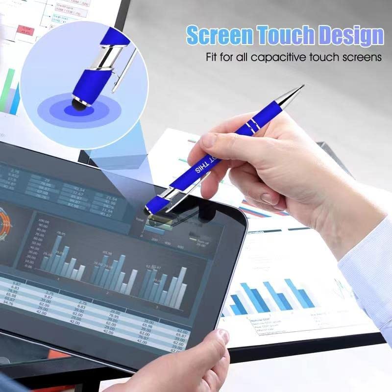 Greengines 100 PCS Inspirational Pens Bulk with Stylus Tip Gifts Black Ink