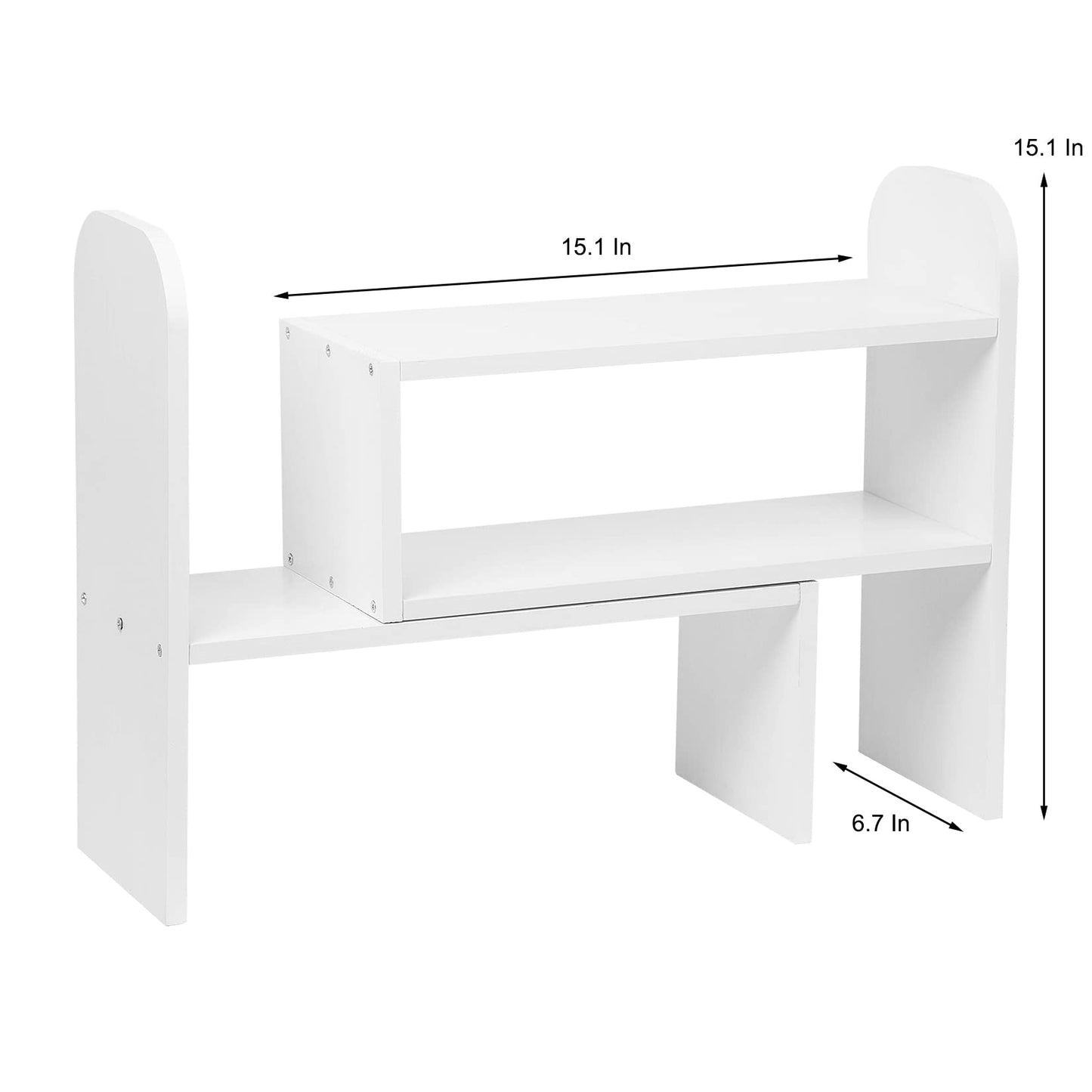 VERGOODR Desktop Adjustable Natural Wood Book Shelf Organizer Office Storage Rack Display Stand
