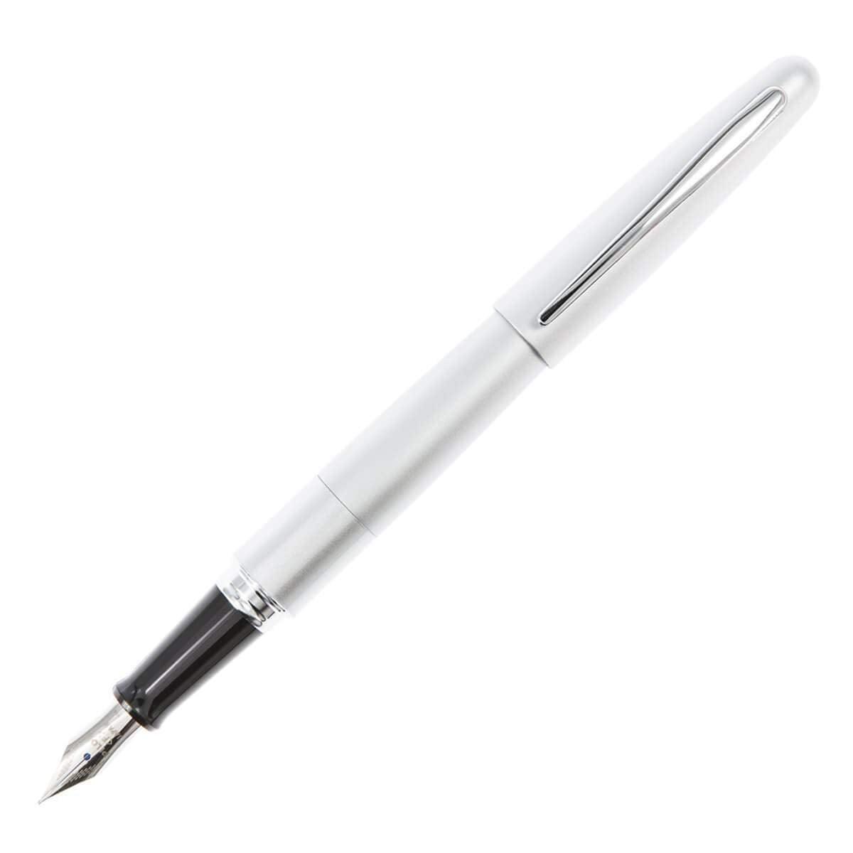 PILOT Metropolitan Collection Fountain Pen, Silver Barrel, Classic Design, Fine Nib, Black Ink