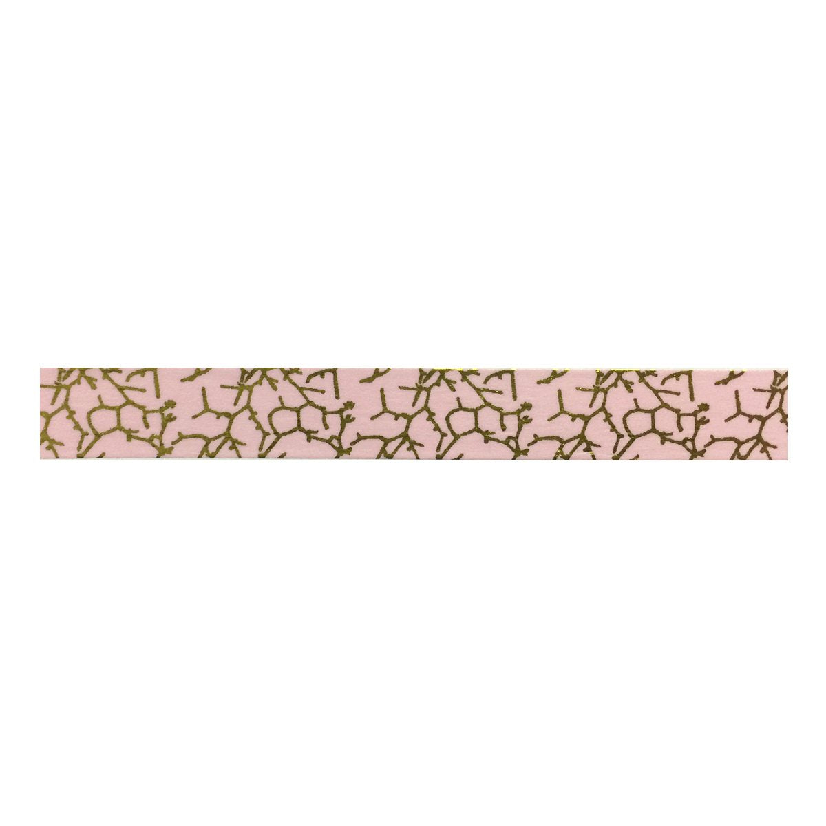 Wrapables Colorful Washi Masking Tape, Metallic Branches on Pink