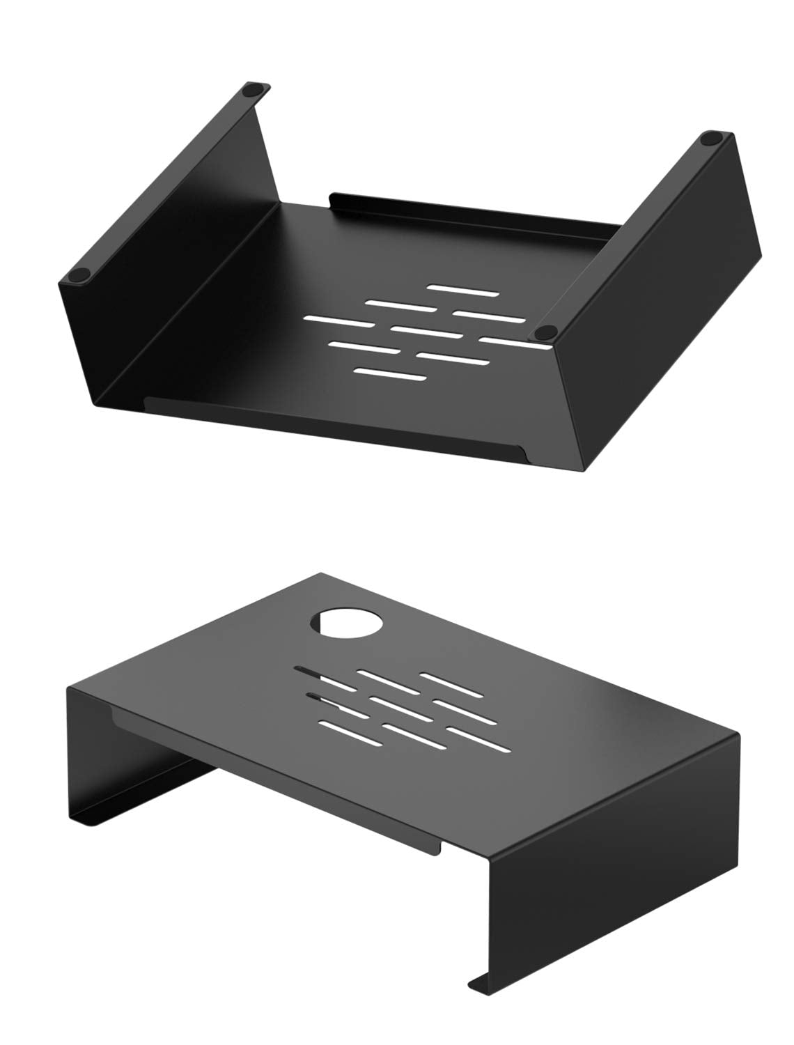 N.N 12 Inch Monitor Stand Riser and Plastic Storage Box,Metal Monitor Desk Stand with Ventilation