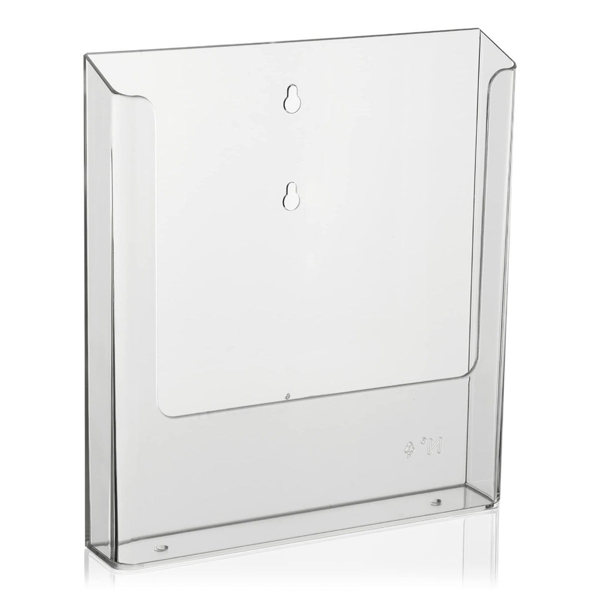 VITAdisplays DIN A4 Wall Brochure Holder, Pack of 2, Transparent Polystyrene, Wall Mounting Flyer