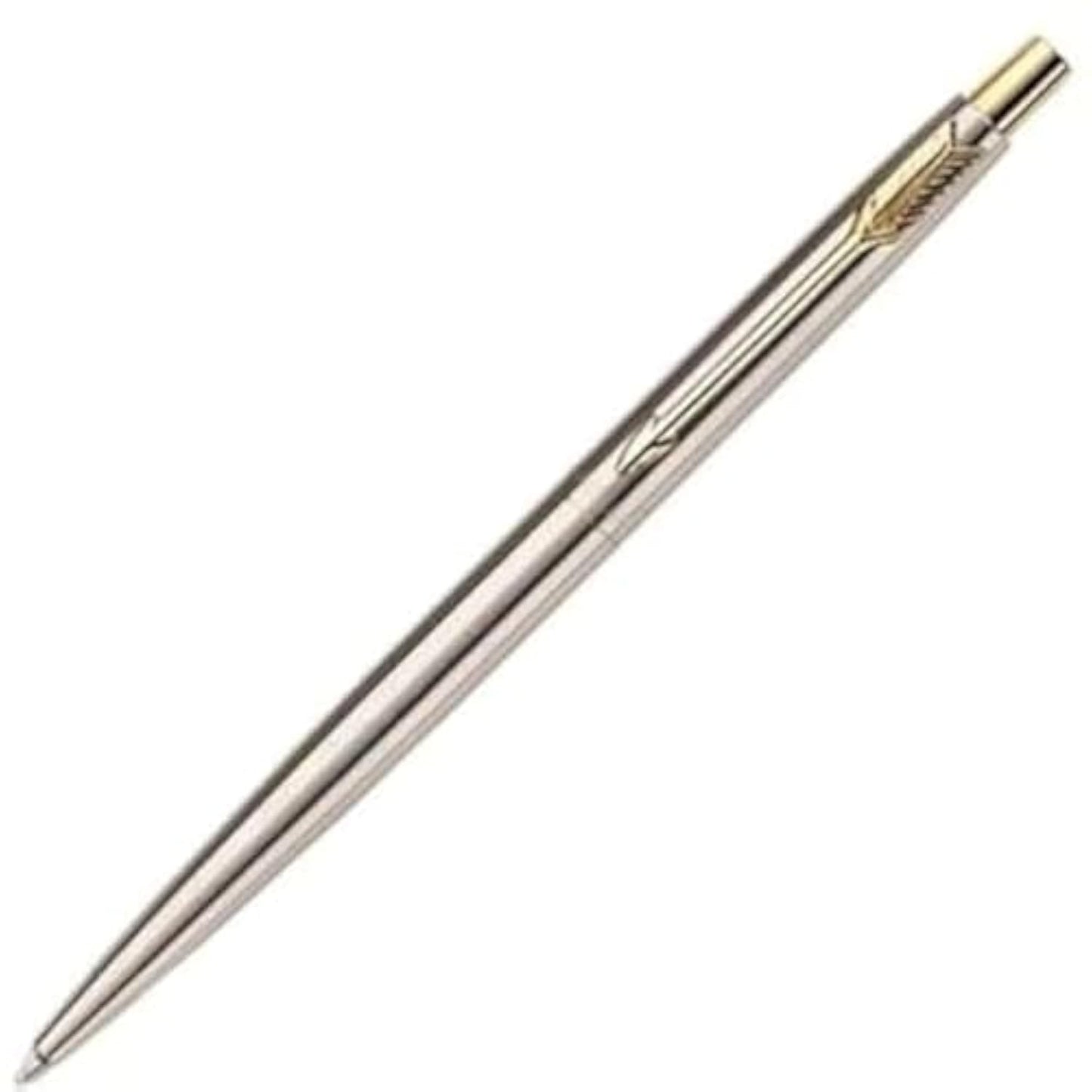 Parker Classic Stainless Steel Ballpoint / Ball Pen Chrome / Gold Clip GT by Parker