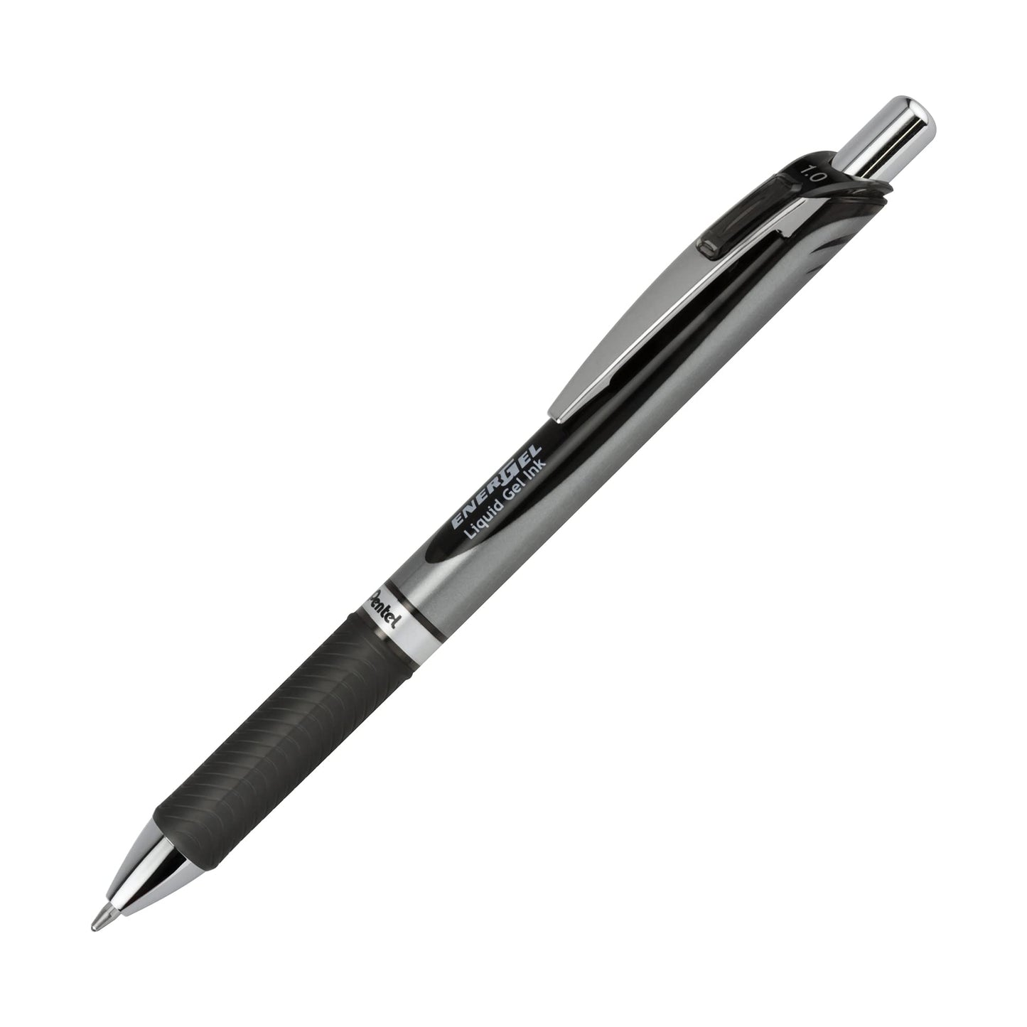 Pentel EnerGel RTX Retractable Liquid Gel Pen, (1.0mm), Bold Line, Metal Tip, Black Ink (BL80-A)