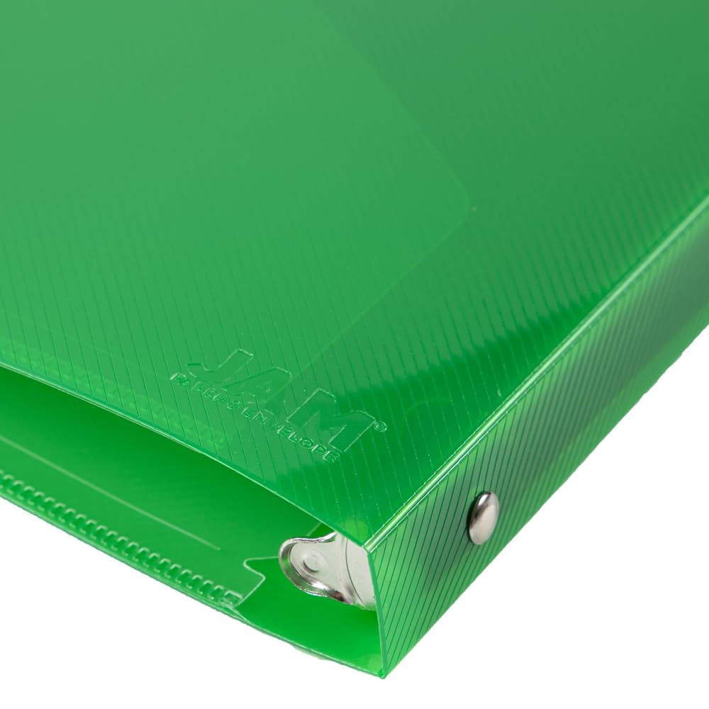 JAM PAPER Plastic 0.5 inch Binders - Assorted 3 Ring Binders (Red, Blue, Green & Orange) - 4/Pack