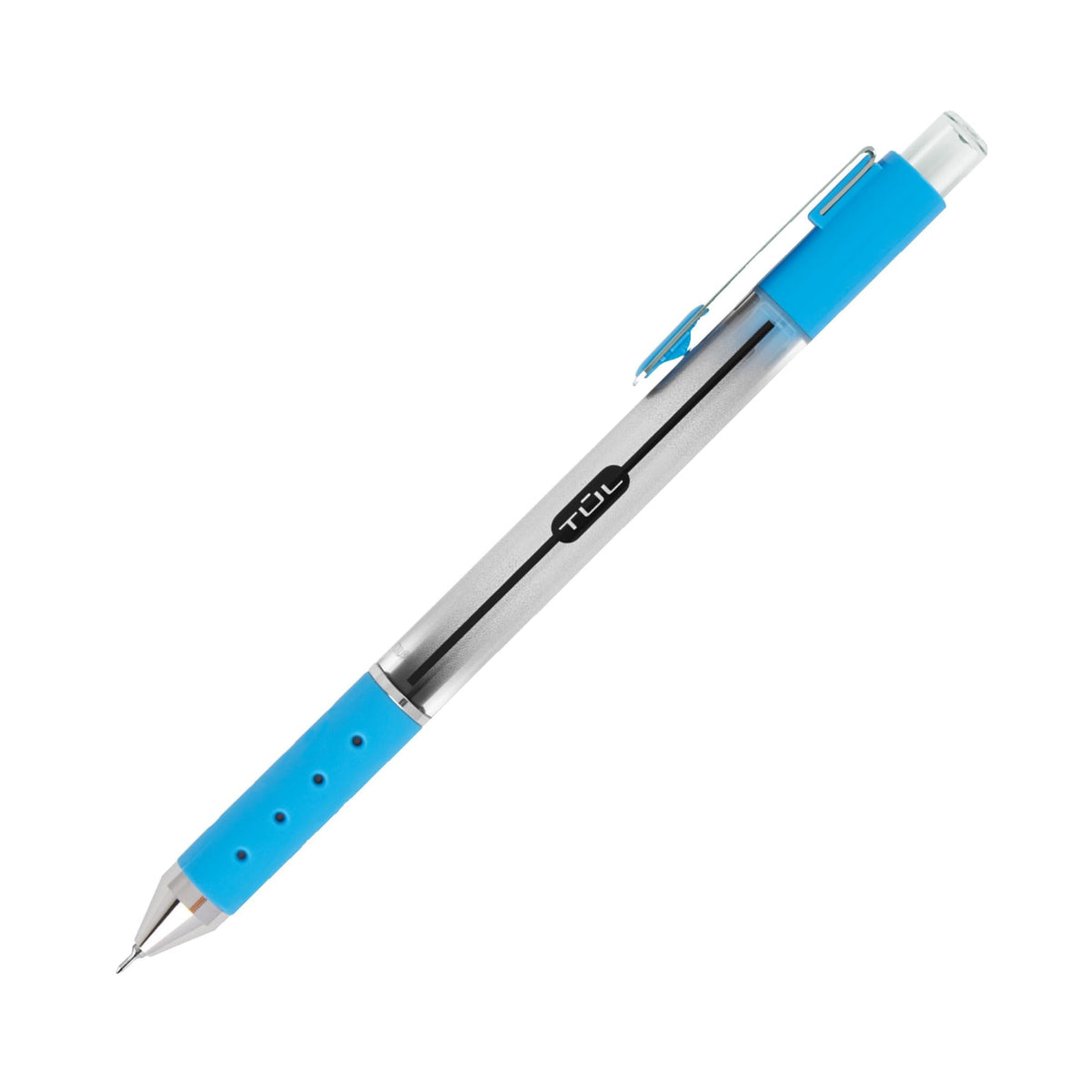 TUL Retractable Gel Pens, Needle Point, 0.7 mm, Gray Barrel, Assorted Bright Ink Colors, Pack Of 8
