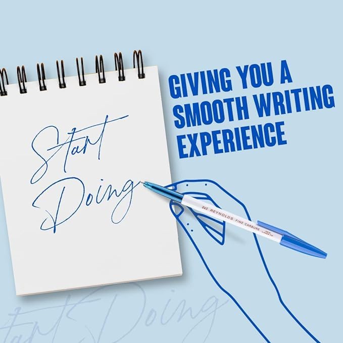 Reynolds 045 Ball Pen SET - 50 PENS (35 BLUE, 10 Black, 5 Red) | COMFORTABLE GRIP | SMOOTH WRITING