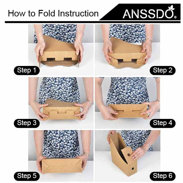 ANSSDO 24 Pack Brown Kraft Cardboard Magazine Holder Bulk