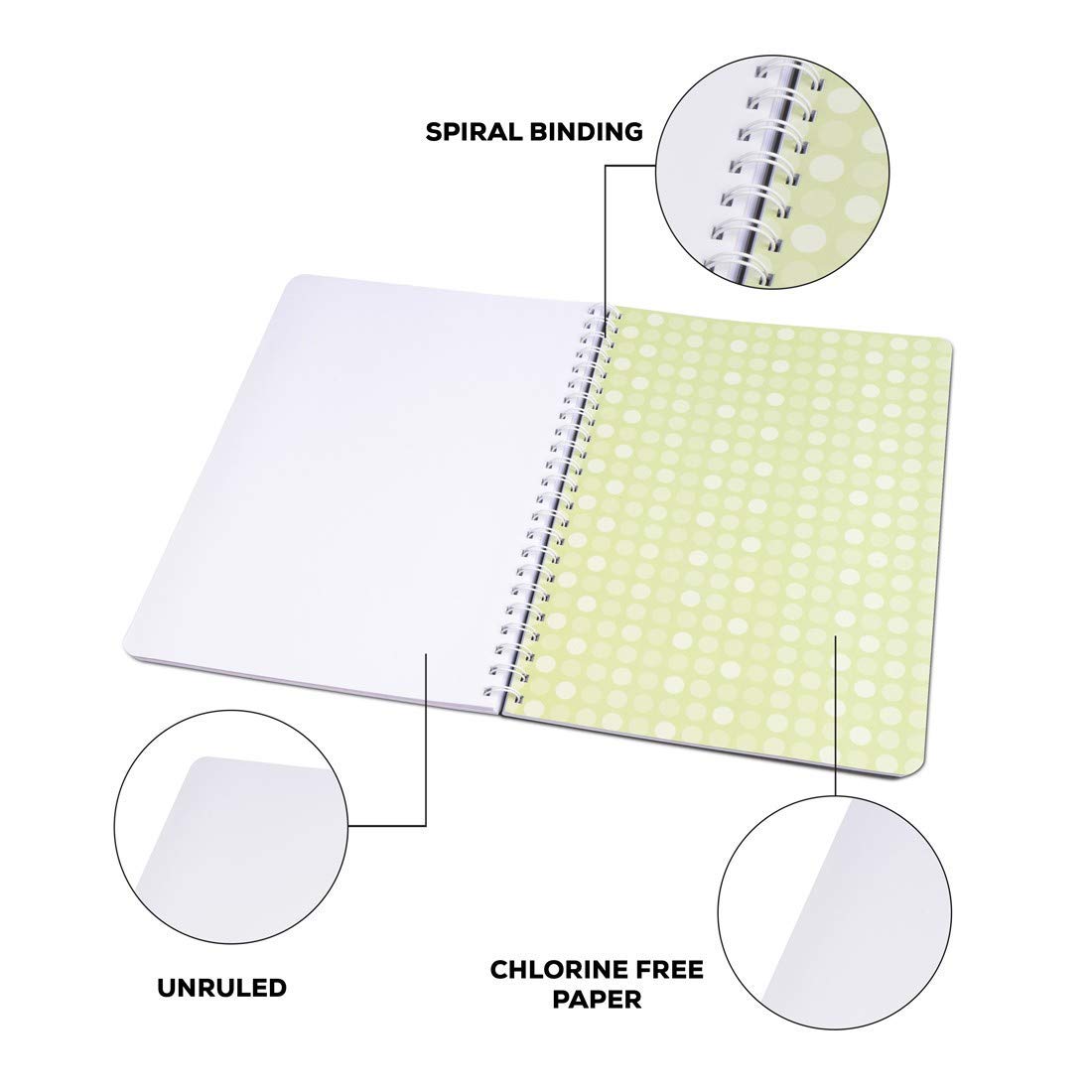 Classmate Soft Cover 6 Subject Spiral Binding Notebook, Unruled, 300 Pages