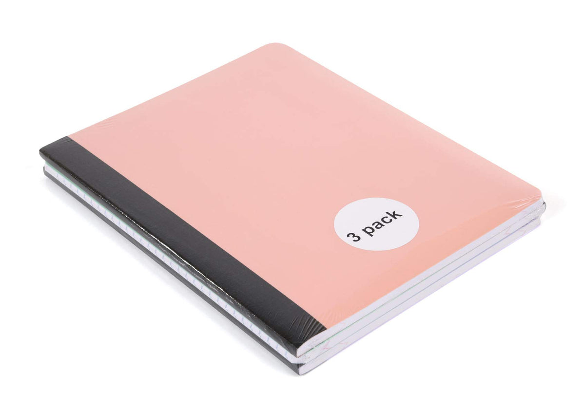 Mintra Office Poly Composition Book (3 Pack, Poly Comp - Salmon, Sage Green, Lavender)