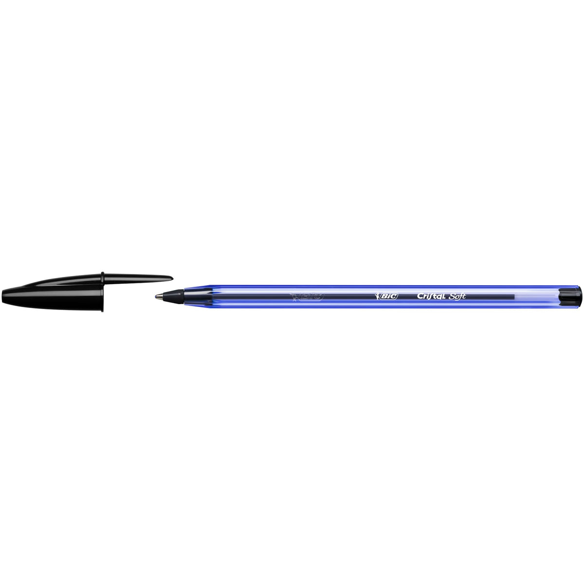 BIC 921263 Cristal Soft Ballpoint Pens Non-Retractable Black Box of 50