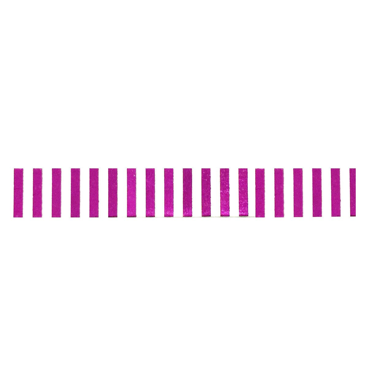 Wrapables Colorful Washi Masking Tape, Metallic Short Stripe Fuchsia